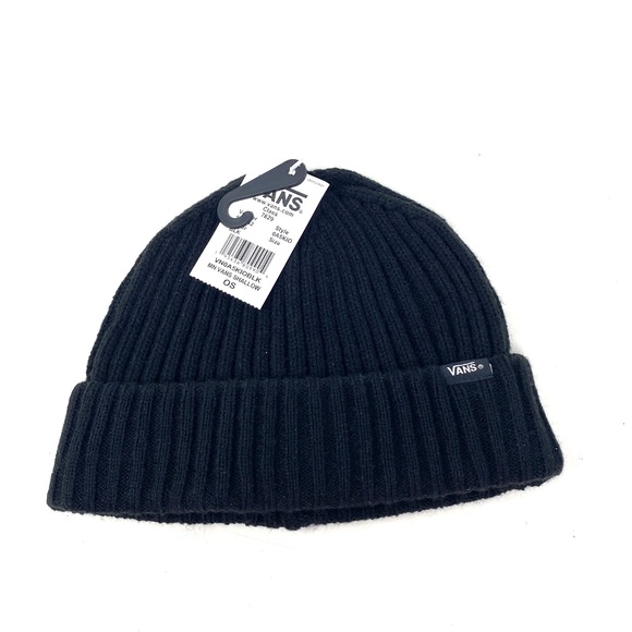 VANS Shallow Cuff Black Beanie Unisex Knit Hat One Size VN0A5KIOBLK - Picture 2 of 5